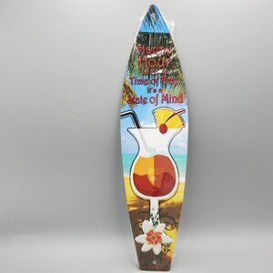 Smart Blonde Happy Hour Metal Novelty Surf Board Sign